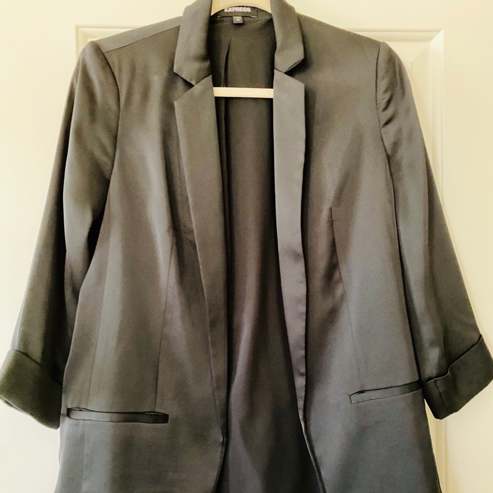 Black satin blazer